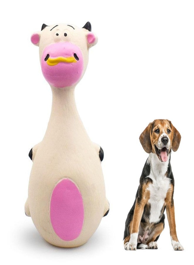 TEUOPIOE Interactive Dog Toys for Small Dogs, Rubber Latex Squeaky Toy with Cartoon Design, Bite Resistant Soft Chew Toy for Dogs Perfected for Play Teething for Small Medium Dogs (White Cow) - Image 5